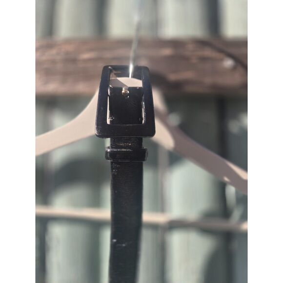 Talbots Accessories - Talbots Black Patent Leather Skinny Belt | Classic Minimal | Small